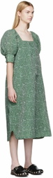 GANNI Green Jacquard Midi Dress