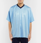 Nike - Martine Rose Oversized Logo-Jacquard T-Shirt - Men - Blue