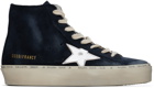 Golden Goose Navy Hi Francy Classic Sneakers