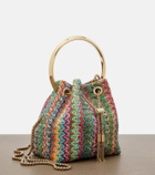 Jimmy Choo Bon Bon Small raffia-effect bucket bag