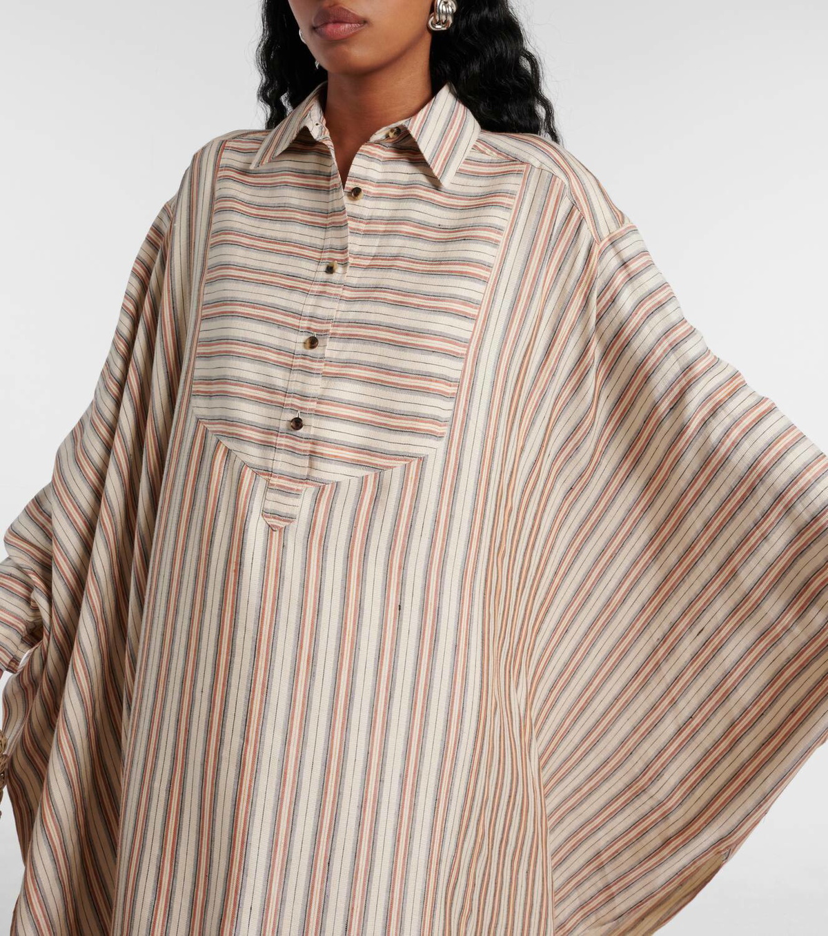 Loro Piana Striped linen and silk kaftan