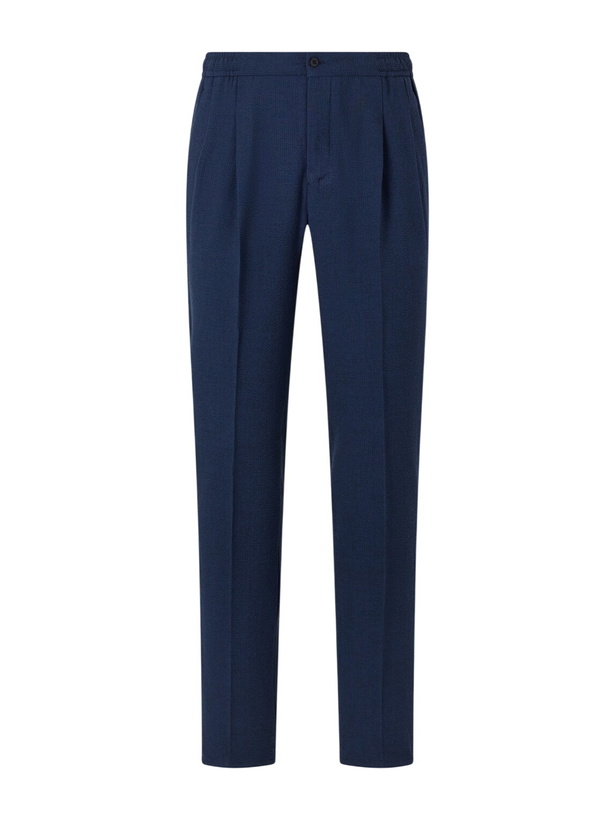 Photo: Rubinacci - Straight-Leg Linen Trousers - Blue