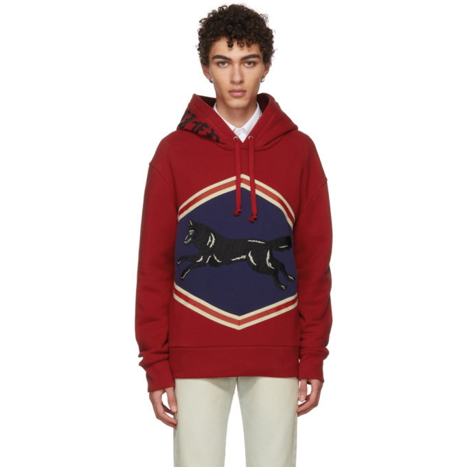Photo: Gucci Red Jumping Wolf Hoodie