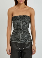 Rick Owens Sequin-embellished Mesh top Black