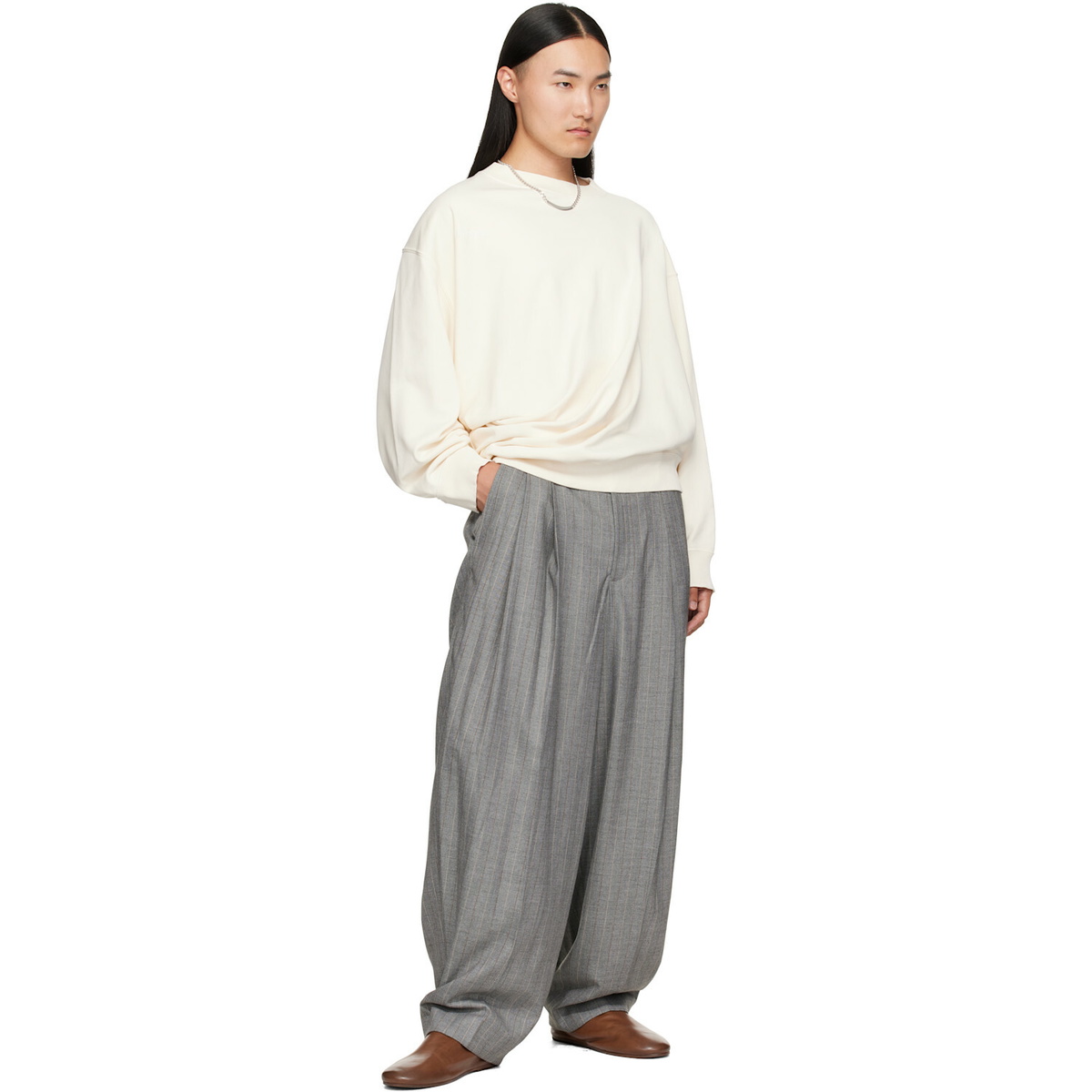 Hed Mayner Off-White Asymmetric Sweatshirt