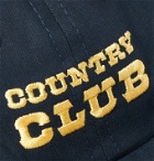 Pasadena Leisure Club - Embroidered Herringbone Cotton Baseball Cap - Blue