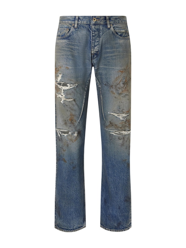 Photo: DRKSHDW by Rick Owens - Kurdt Straight-Leg Distressed Jeans - Blue