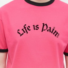 Palm Angels Men's Life is Palm Ringer T-Shirt in Fluro/Black