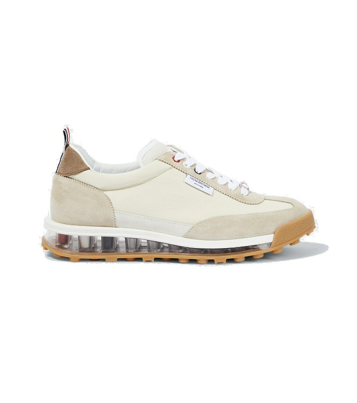 Photo: Thom Browne Tech Runner suede-trimmed sneakers