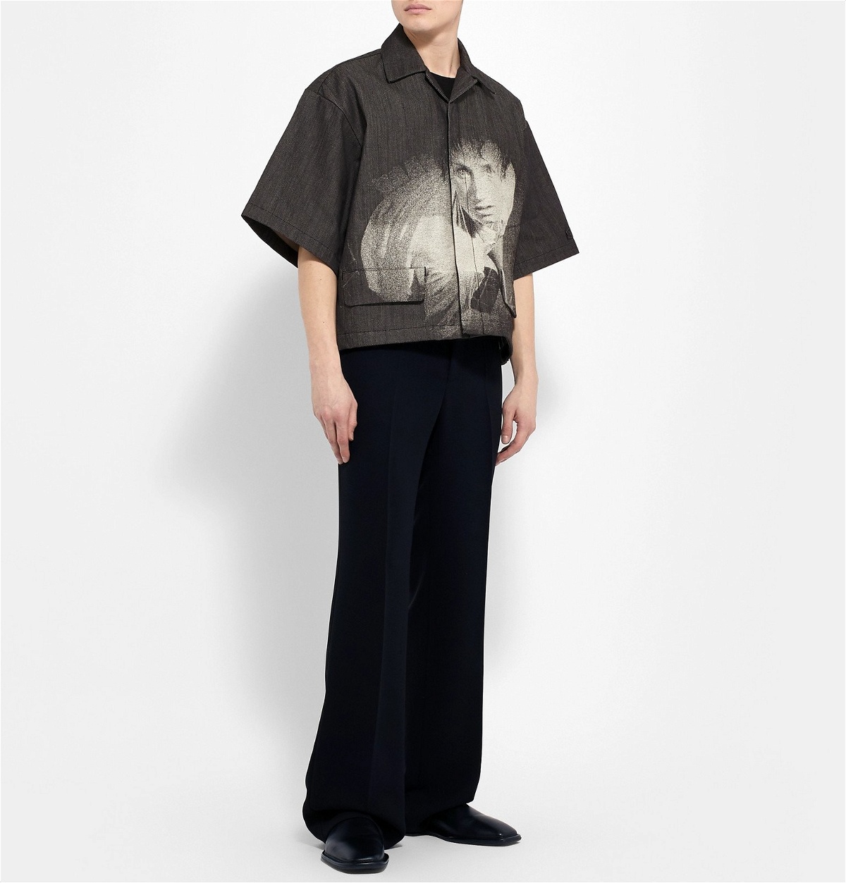 Undercover - Cindy Sherman Camp-Collar Printed Denim Shirt - Black