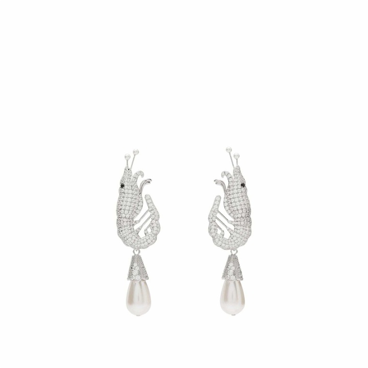 Photo: Shrimps Women's Shrimp Clip on Earrings in Cream/Silver