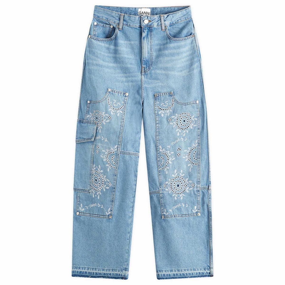 Ganni Patch Denim Izey Blue Jeans GANNI