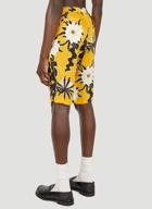 Floral Motif Board Shorts in Yellow