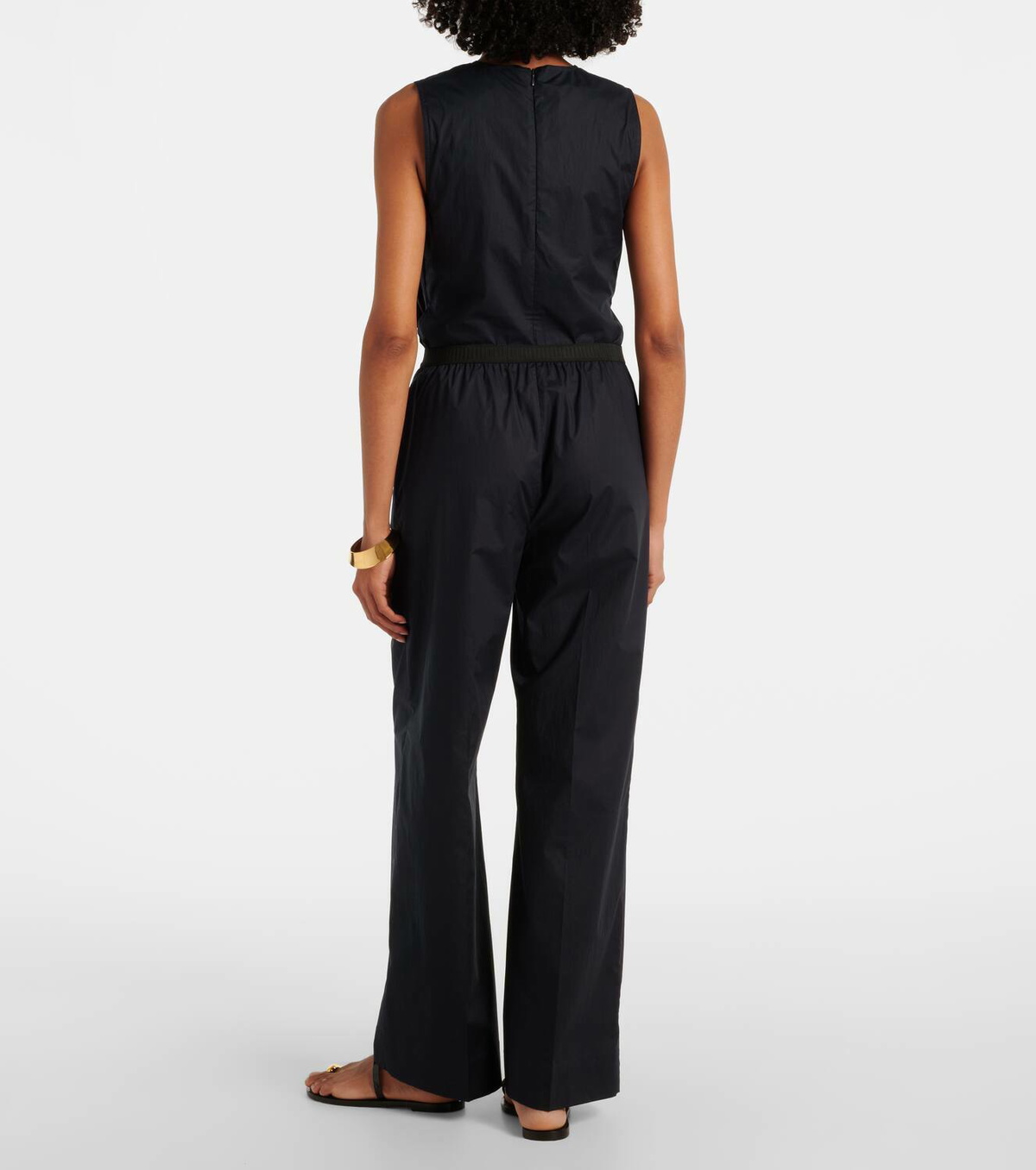 Plan C High-rise cotton straight pants