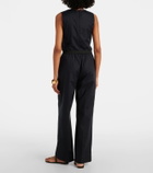 Plan C High-rise cotton straight pants