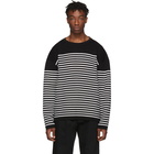 Juun.J Black Oversize Crewneck Sweater