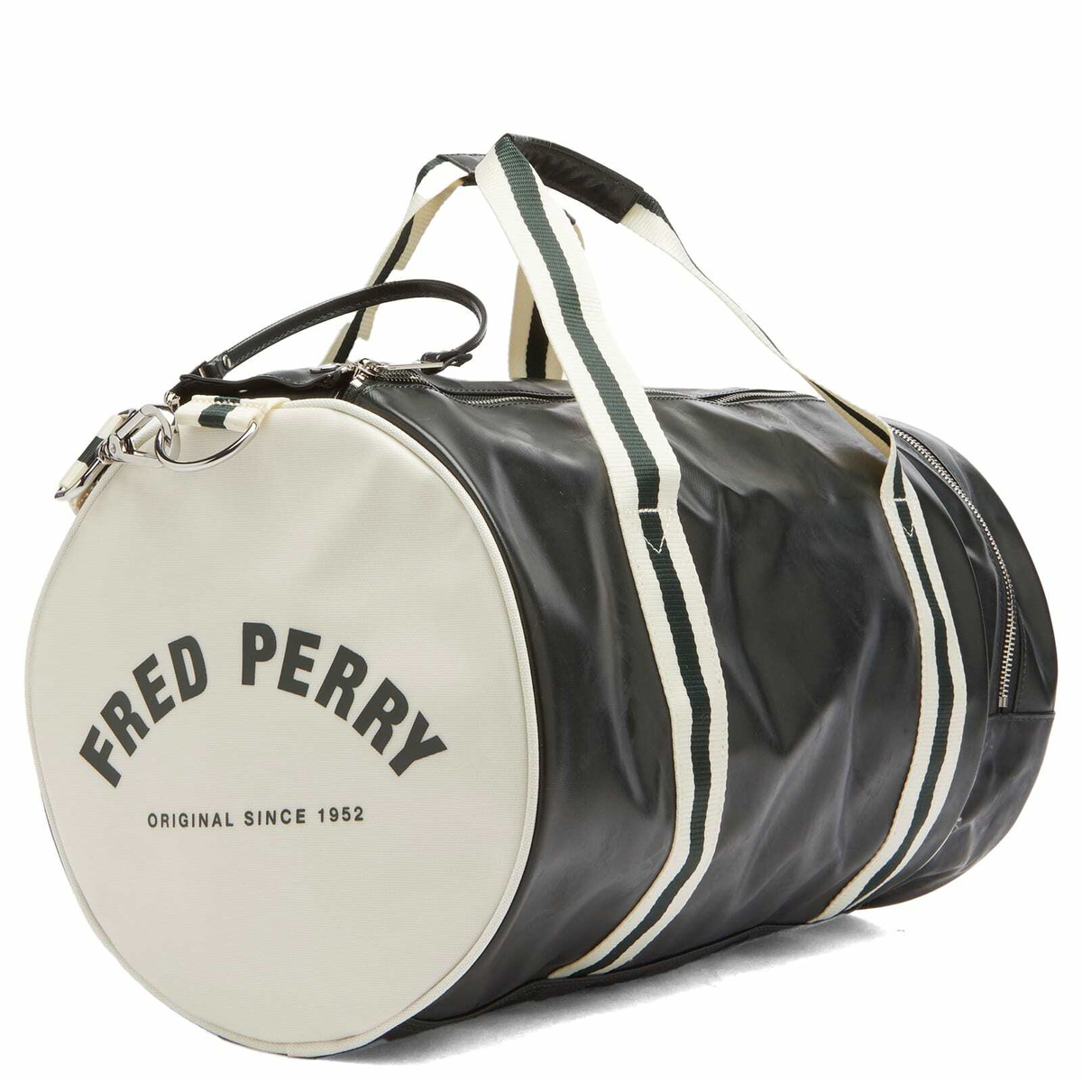 Fred Perry Men's Classic Barrel Bag in Night Green/Ecru Fred