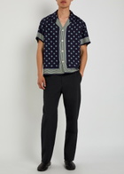 Bode Foyer Printed Silk Shirt Navy