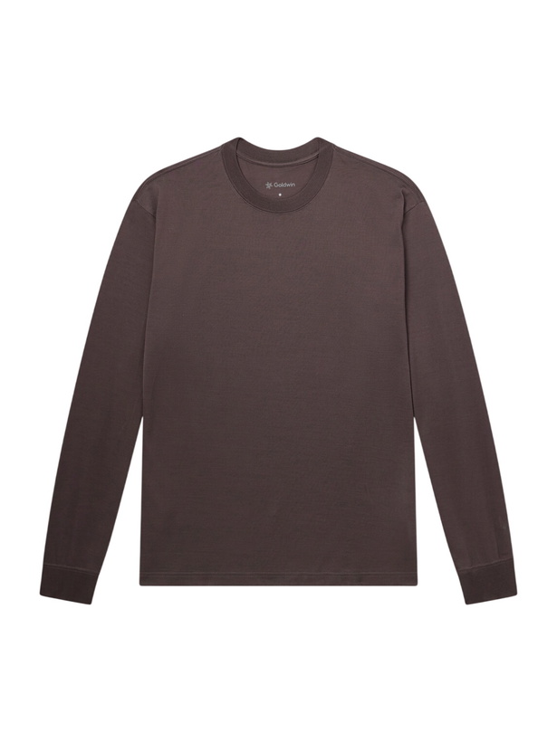 Photo: Goldwin - Wool and Lyocell-Blend Jersey Sweater - Brown