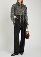 Chloe Belt-effect Straight-leg Wool Trousers Black