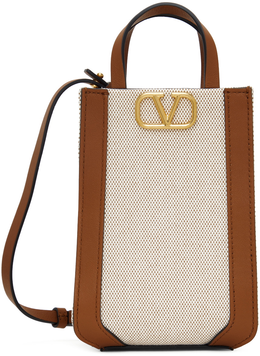 Valentino Garavani Tan V Shoulder Bag