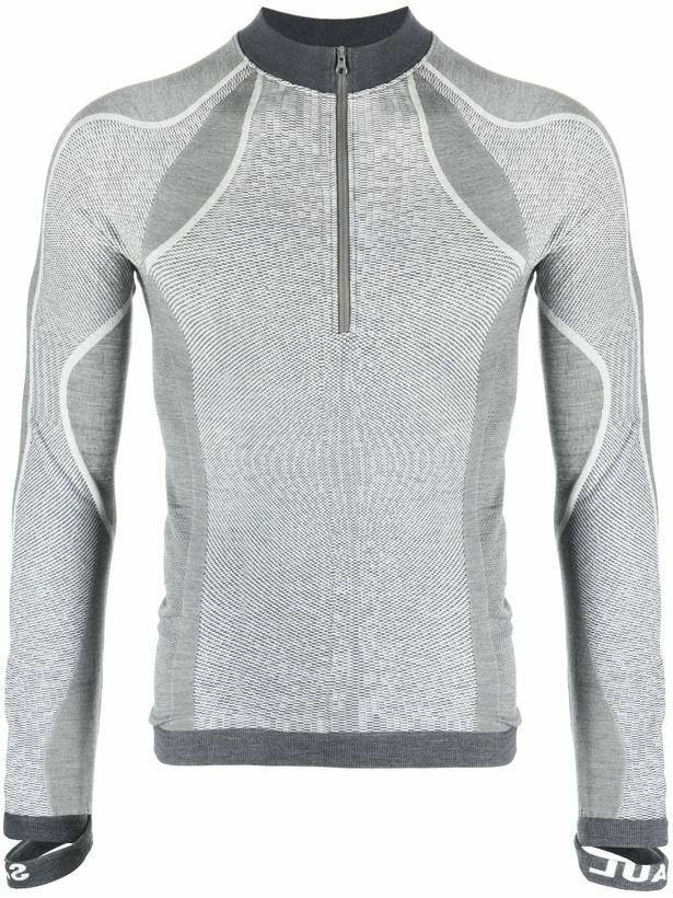 Photo: Saul Nash Grey Intarsia-Knit Top