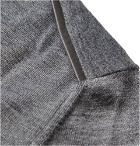 Berluti - Leather-Trimmed Fine-Knit Cashmere and Silk-Blend Sweater - Gray