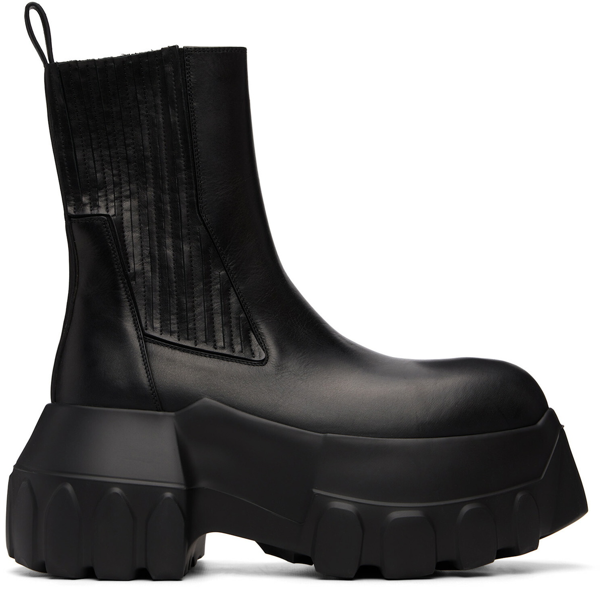 Rick Owens Black Tower Beatle Mega Tractor Chelsea Boots