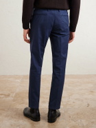 Boglioli - Tapered Cotton-Blend Trousers - Blue