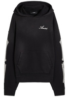 Amiri Amiri Bones Embroidered Hooded Cotton Sweatshirt Black
