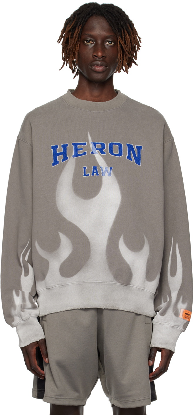 Heron Preston Gray 'Heron Law' Sweatshirt Heron Preston
