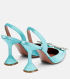 Amina Muaddi - Begum embellished satin slingback pumps