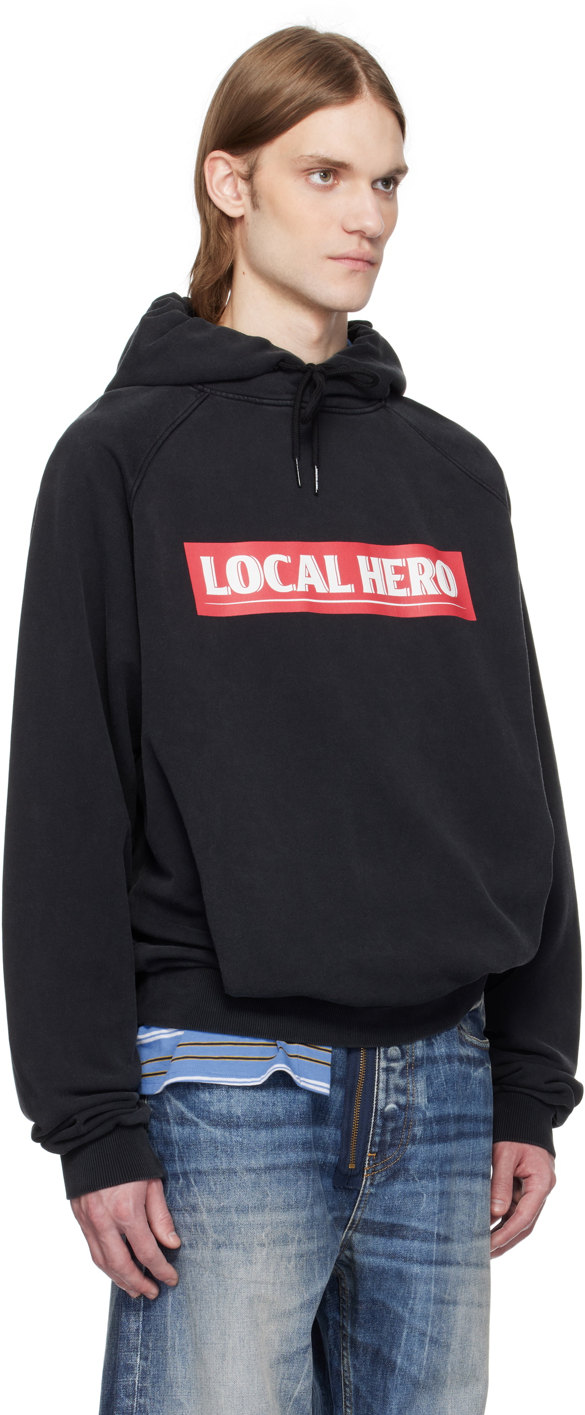 Martine Rose Black Raglan Hoodie