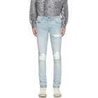 Amiri Blue Animal Print MX1 Jeans