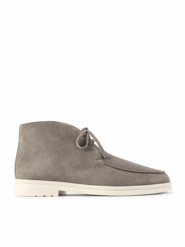 Photo: Loro Piana - Walk and Walk Suede Chukka Boots - Gray