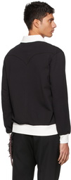 Youths in Balaclava Black & White Flocked Logo Long Sleeve Polo