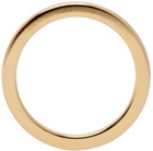 MM6 Maison Margiela Gold Logo 6 Slim Band Ring