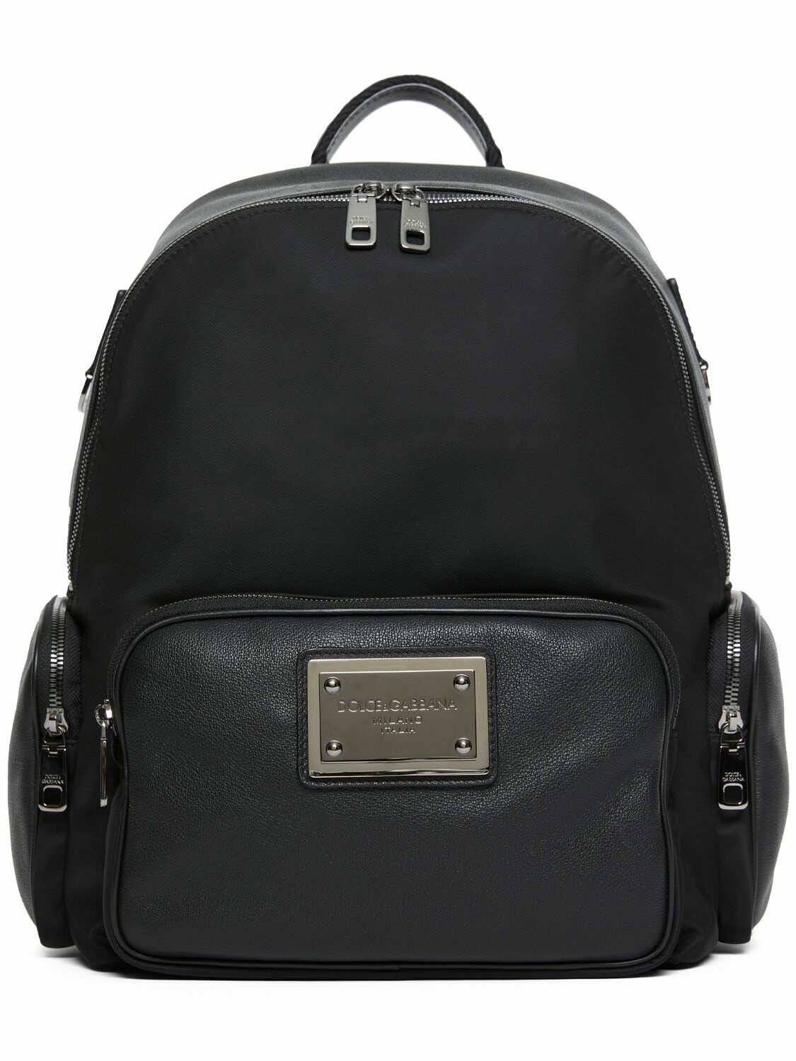 Photo: DOLCE & GABBANA - Leather & Nylon Logo Plaque Backpack