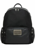 DOLCE & GABBANA - Leather & Nylon Logo Plaque Backpack