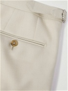 De Petrillo - Slim-Fit Pleated Wool-Twill Trousers - White