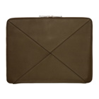 Bottega Veneta Khaki Max Weave Document Portfolio