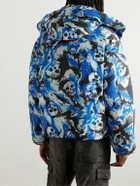 ERL - Skull Printed Padded Cotton-Twill Hooded Jacket - Blue