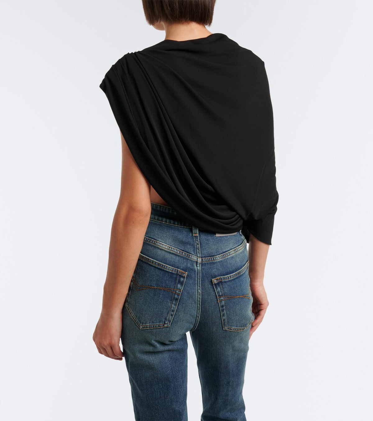 Balenciaga Draped one-shoulder jersey top