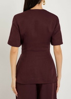 Faithfull The Brand Ida Wrap Blazer Dark Red