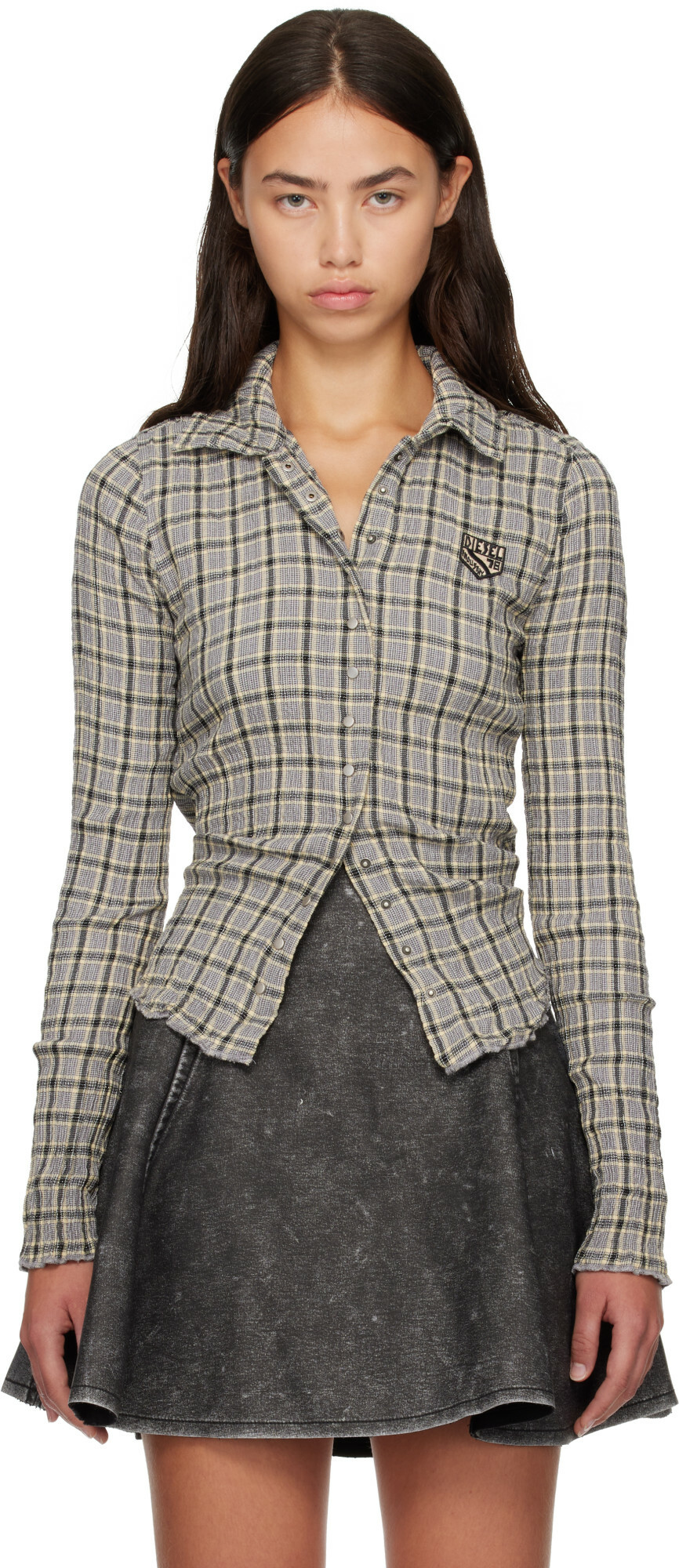 Diesel Gray Check Shirt