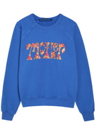 Mother The Concert Cropped Cotton Sweatshirt Blue