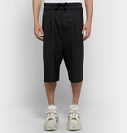 Maison Margiela - Wide-Leg Pleated Virgin Wool Drawstring Shorts - Men - Black