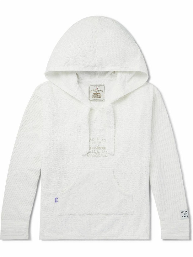 Photo: Gallery Dept. - Beach Baja Embroidered Recycled Cotton-Terry Hoodie - White