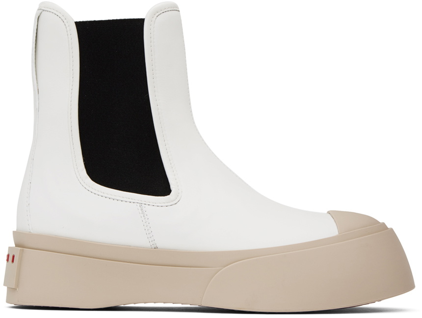 Marni White Pablo Chelsea Boots Marni