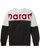 Isabel Marant - Sporty Logo-Flocked Colour-Block Cotton-Jersey Sweatshirt - Black